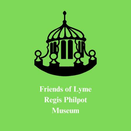 Friends of Lyme Regis Philpot Museum - black logo with white text on green background